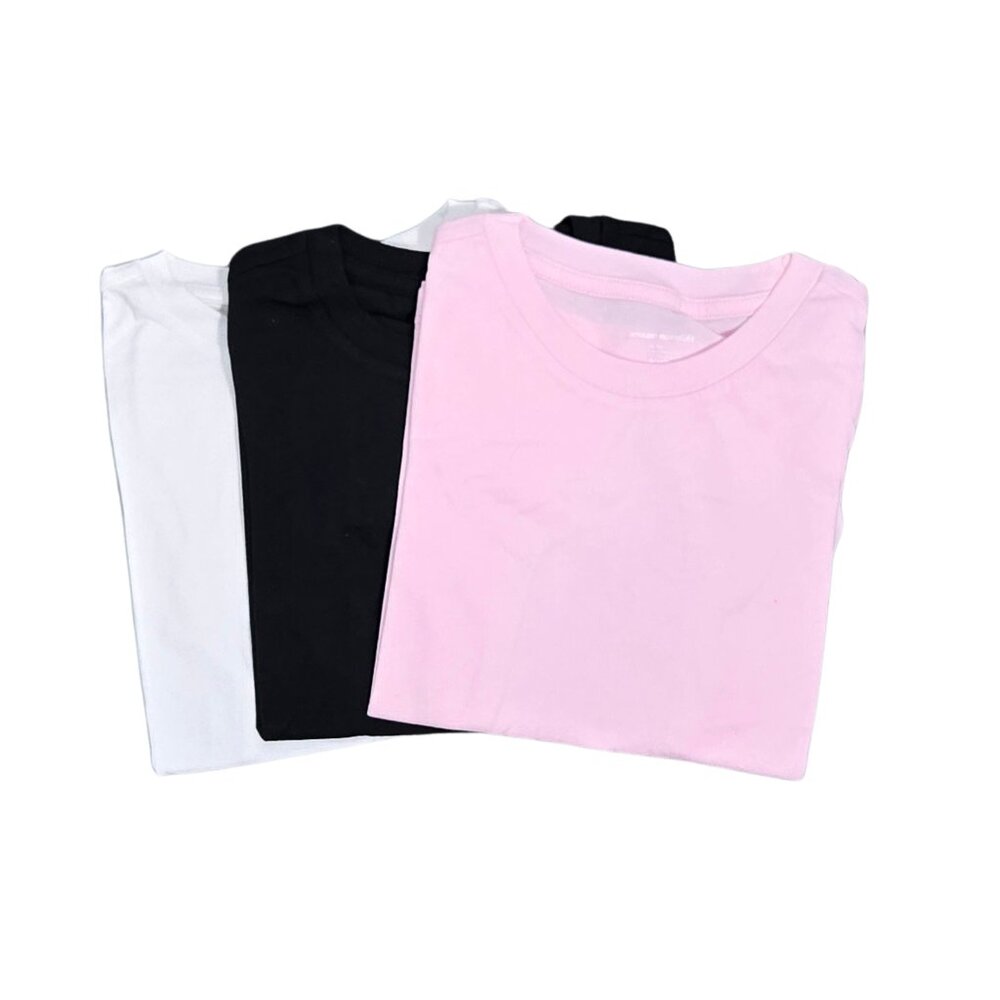 NIP | Girl's 3-Pack T-Shirts Pink Black White Crew Neck Short Sleeve Tees 4/5